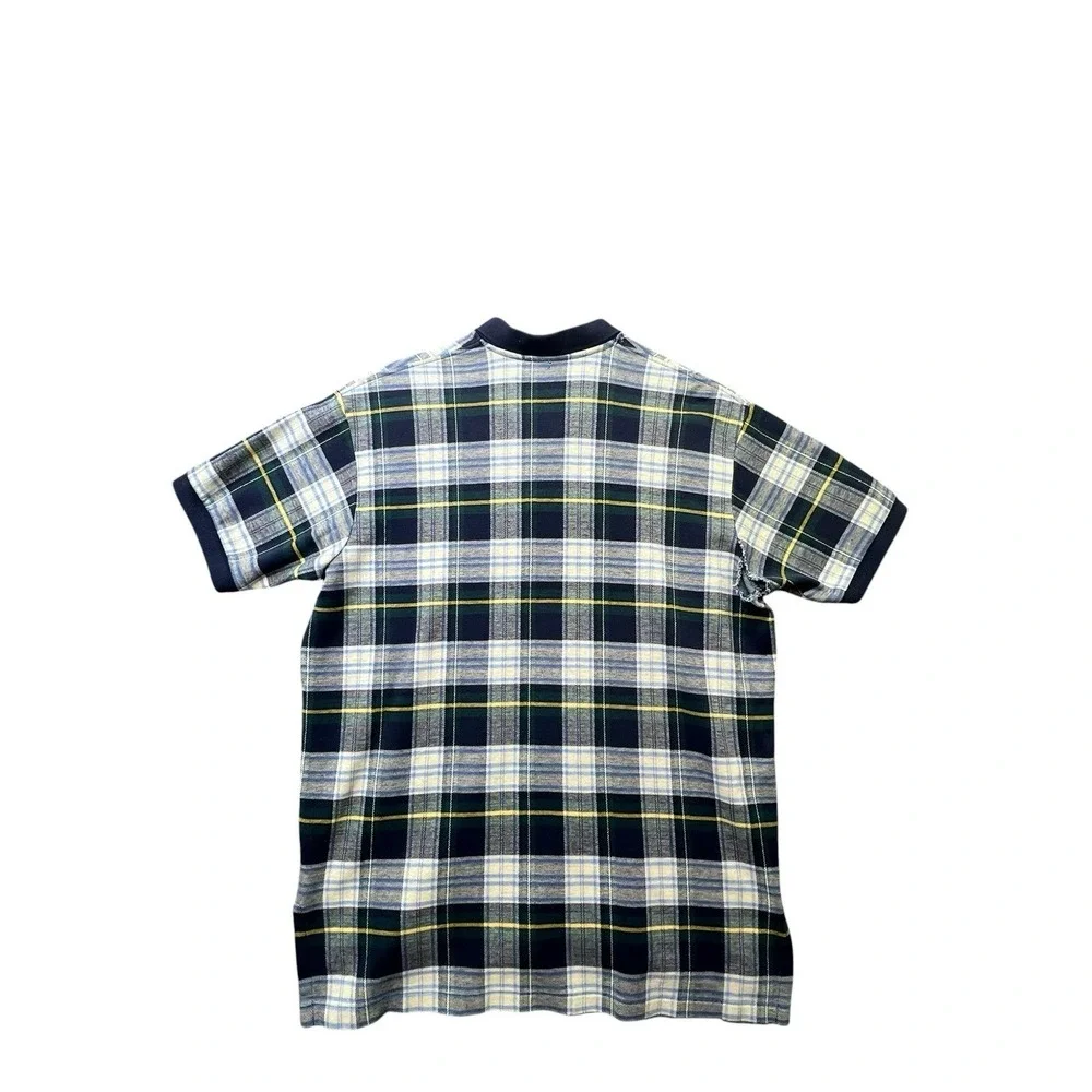 Polo Ralph Lauren Rugby Shirt Mens Large Plaid Tartan Style Made USA Distressed